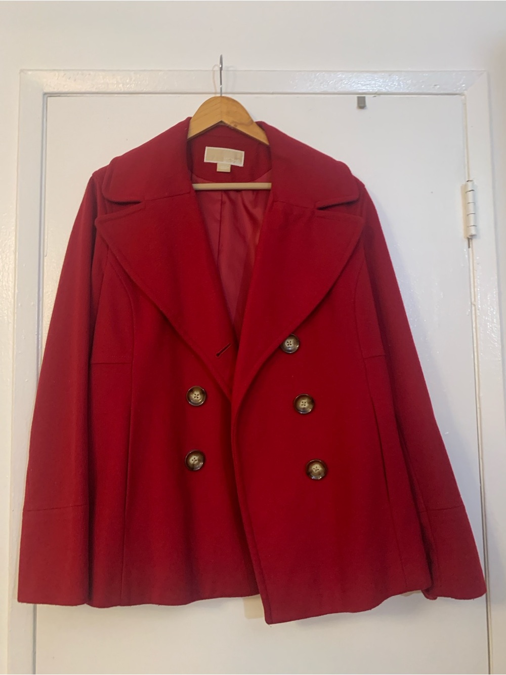 Michael Kors Crimson Double-Breasted Peacoat